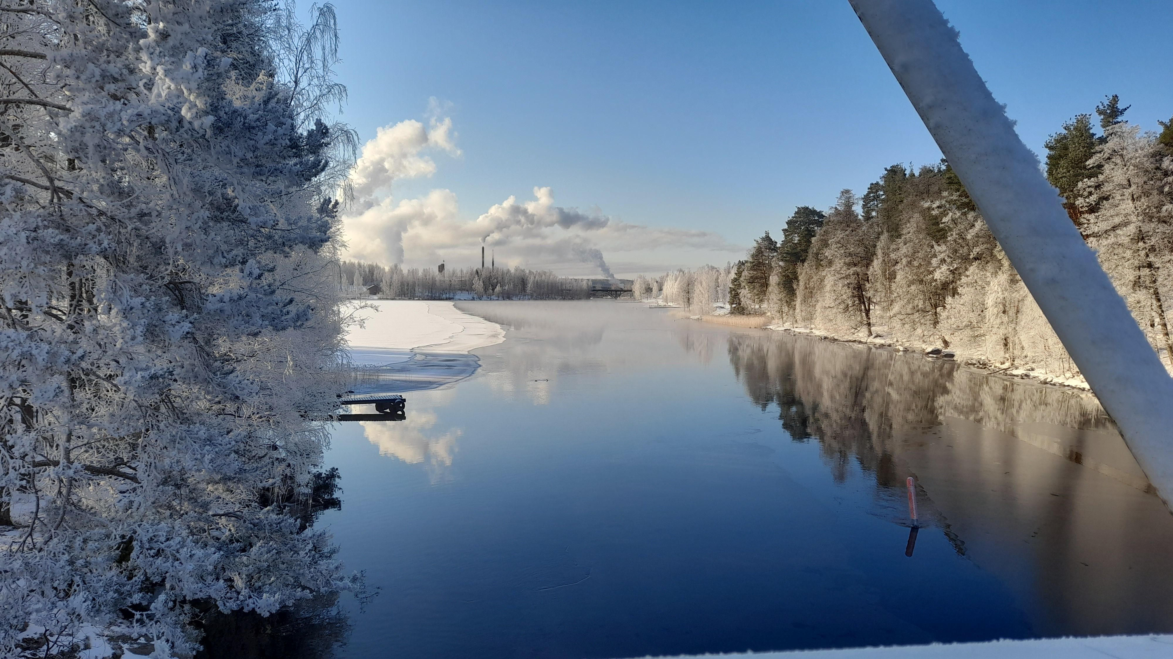 Talvinen Maisema Sillalta.